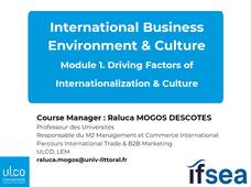 1-International Business Environment & Culture : Driving Factors of Internationalization & Culture