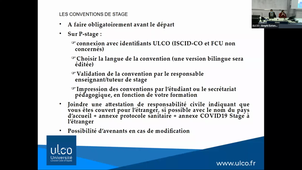 Réunion Information bourses, relations Internationales 26-10-2021